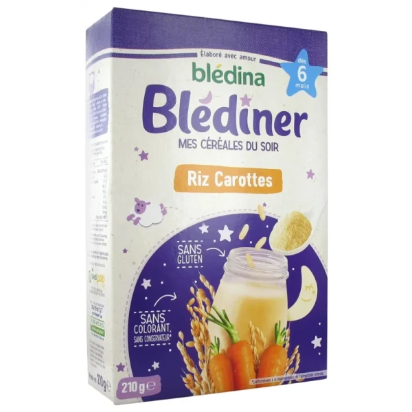Blediner Riz Carottes 210 g Des 6 Mois