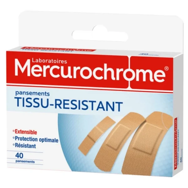 Pansements Tissu-Résistant 40 Unités