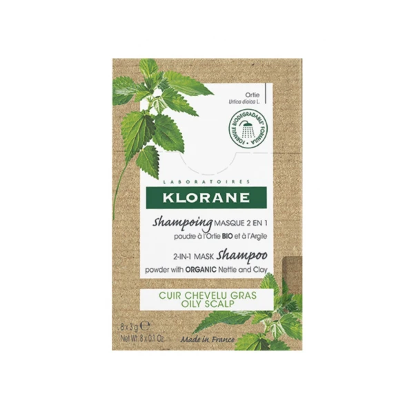 Ortie - Shampoing Masque Lavant Absorbant 2 en 1 à la Poudre d'Ortie Bio – Cuir Chevelu Gras 24 g