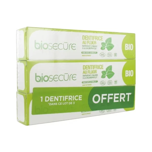 Dentifrice au Fluor Bio Lot de 3 x 75 ml