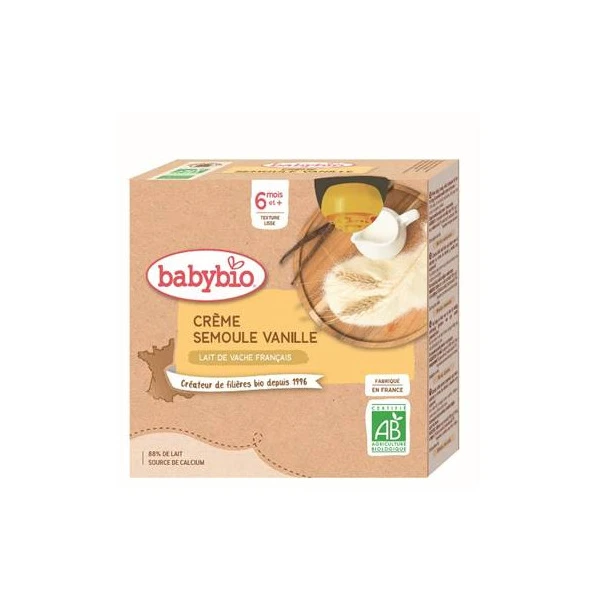 Crème Semoule au Lait de Vache Français - Vanille