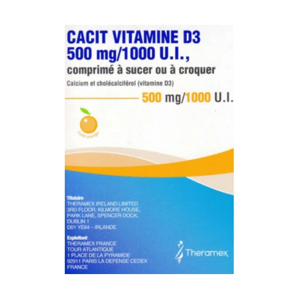 CACIT VITAMINE D3 500 mg/1000 U.I. - 30 Comprimes a sucer