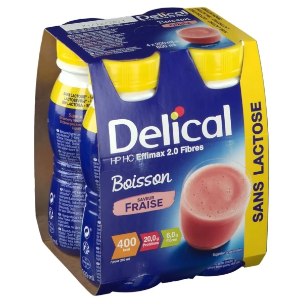 Delical Effimax 2.0 Fibres Boisson Sans lactose HPHC Fraise