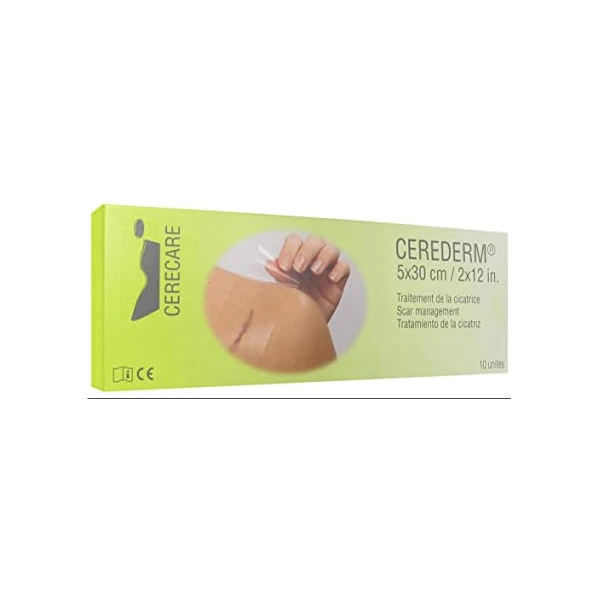 Cerecare Cerederm Rectangle Traitement de la Cicatrice 10 x 20 cm 10 Unités