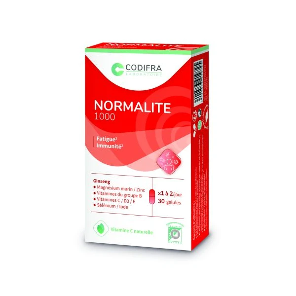 Codifra Normalite 1000 Fatigue et Immunité 30 Gelules