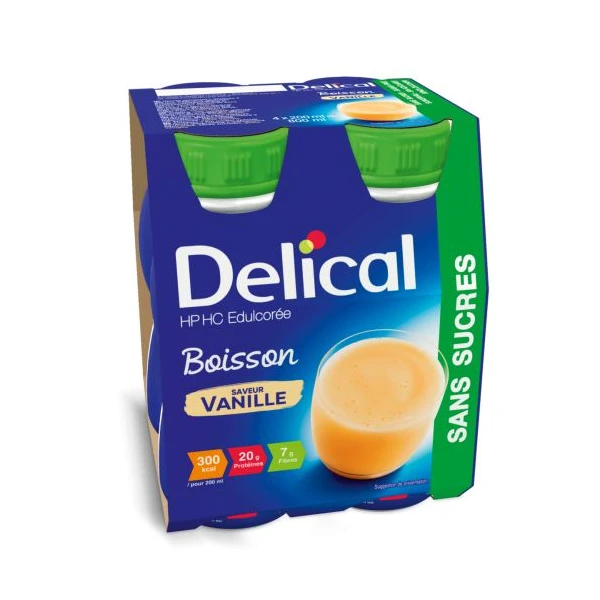DELICAL HP HC BOISSON LACTEE SANS SUCRES Vanille - 4x200ml