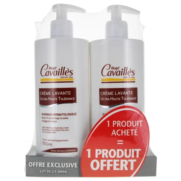 Dermo U.H.T Crème Lavante Surgras Lot de 2 x 500 ml