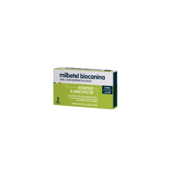 BIOCANINA MILBETEL Chat +2kg Vermifuge - 2 Comprimes