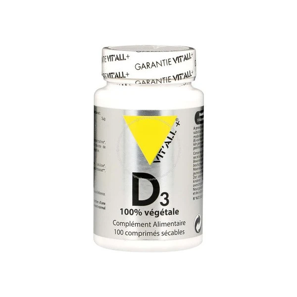 Vit'All+ Vitamine D3 Végétale 100 Comprimes