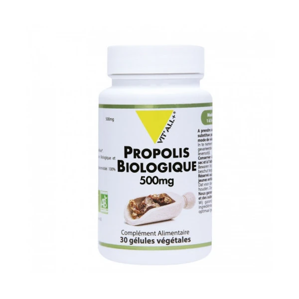 Vit'All+ Propolis Purifiee Bio 500mg 30 Gélules