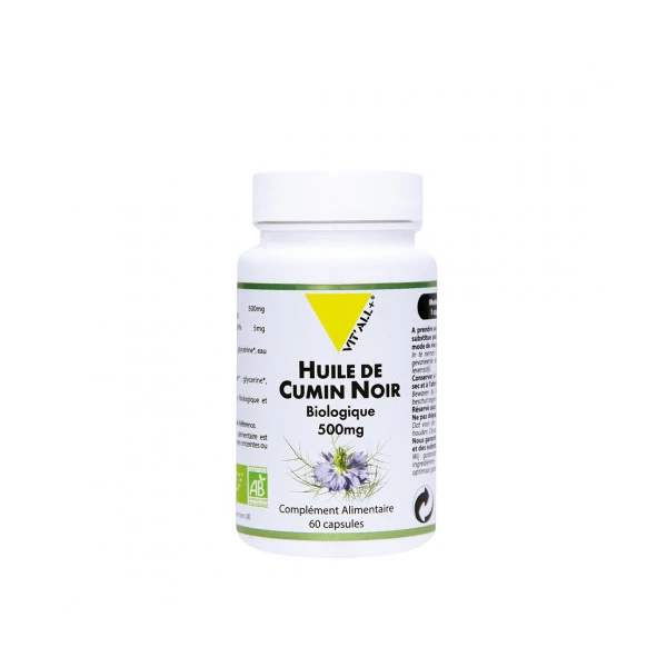 Vit'All+ Huile De Cumin Noir Bio 500mg 60 Capsules