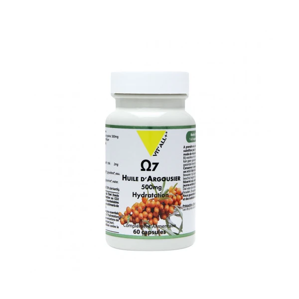 Vit'All+ OMEGA 7 500mg Huile d'Argousier 60 capsules
