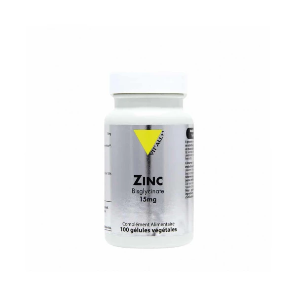 Vit'All+ Zinc Bisglycinate 15mg 100 Gélules Végétales
