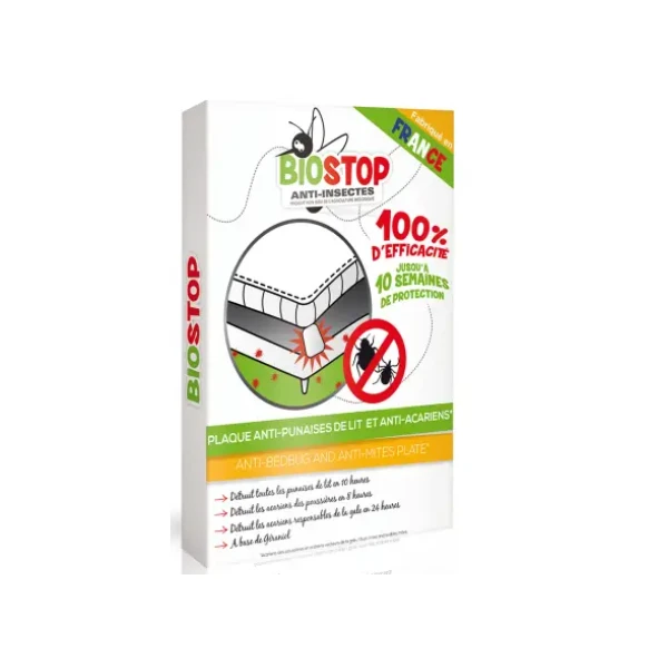 BIOSTOP ANTI INSECTES Plaques Anti Punaises de Lit et Acariens