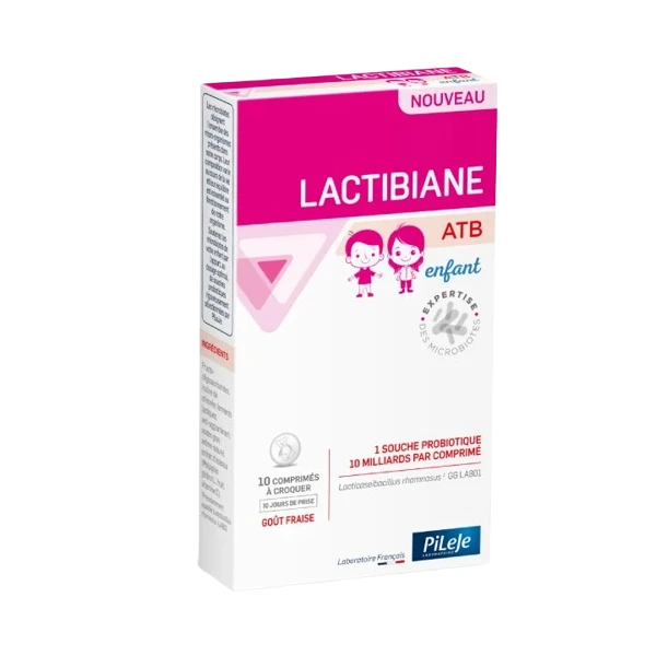 PILEJE LACTIBIANE ATB Enfant Gout Fraise - 10 Comprimes