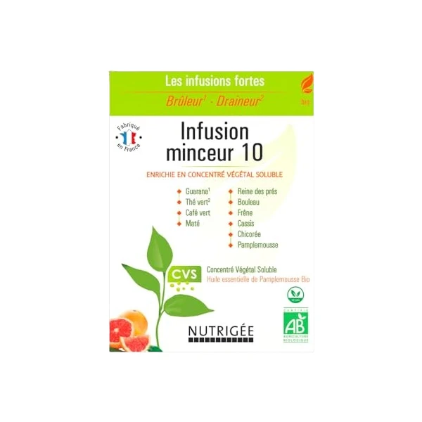 Nutrigée Infusion Minceur 10 Bio 30 Sachets