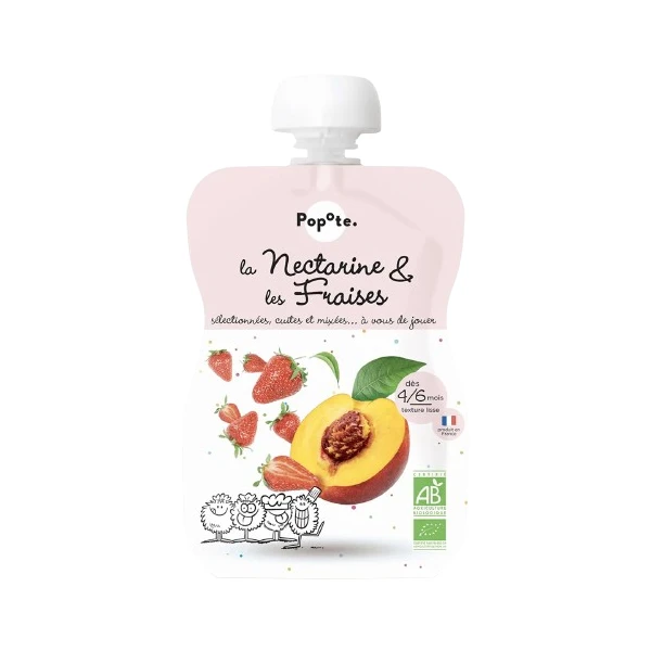 POPOTE GOURDE Nectarine et Fraises - 120g