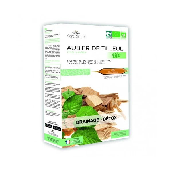 Flora Natura Aubier de Tilleul Bio Drainage et détox 20 ampoules