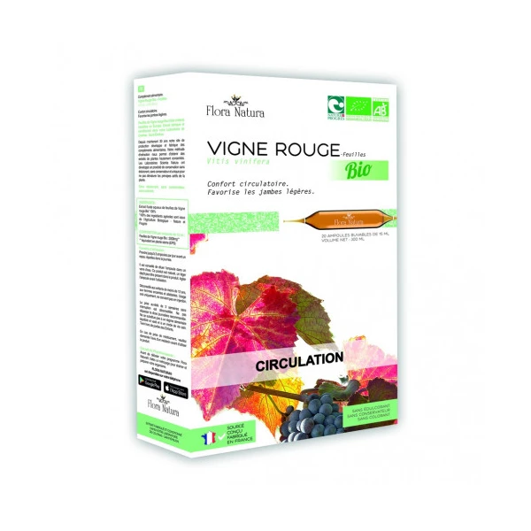 Flora Natura Vigne Rouge Bio Circulation 20 ampoules