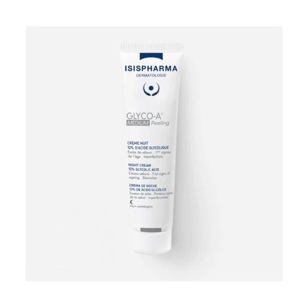 Isispharma Glyco-A Crème de nuit peeling 12% d'acide glycolique MEDIUM 30ml