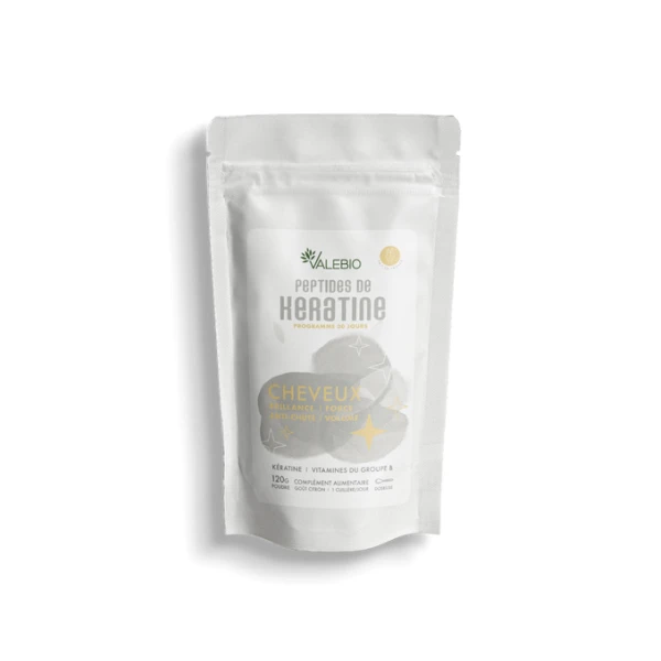 Valebio Peptides de Kératine Cheveux Goût Citron 120g