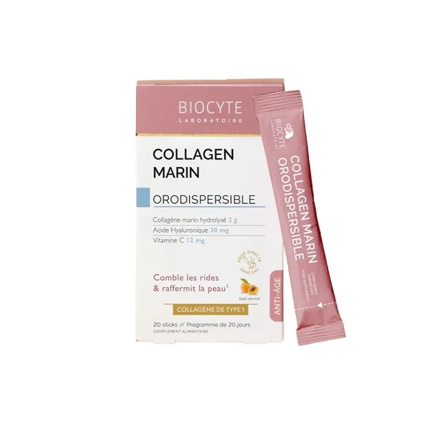 BIOCYTE COLLAGEN MARIN Orodispersible Abricot - 20 Sticks