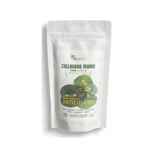 Valebio Collagène Marin Type 1-2-3 Confort et souplesse articulaire 180g poudre