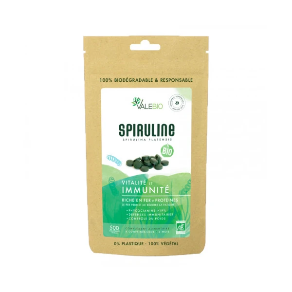 Valebio Spiruline Bio Super Food 500 comprimés