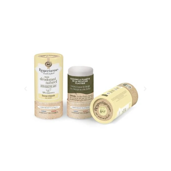 Respectueuse Mon Déodorant Naturel Efficace 48h Bio Peau Sensible Douceur d'Amande 50g
