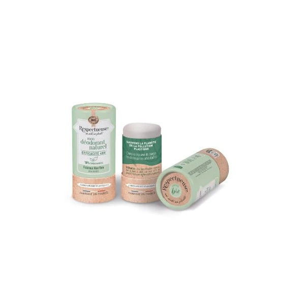 Respectueuse Mon Déodorant Fraîcheur Efficace 48h Bio Peau Sensible Parfum Aloe Vera 50g