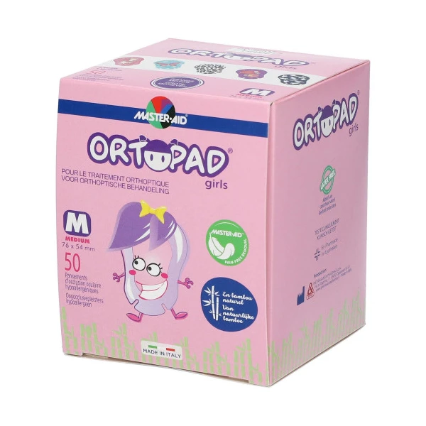 ORTOPAD GIRLS PANSEMENT OCCULAIRE Taille Medium - 50 Pansements pour Fille
