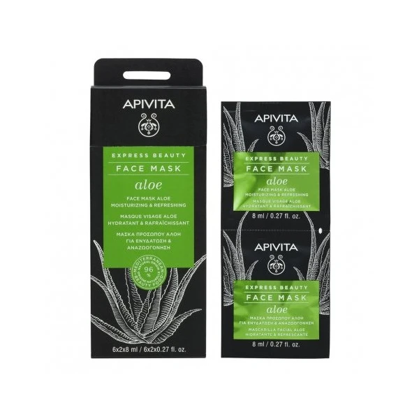 APIVITA EXPRESS BEAUTY Masque Visage Hydratant et Rafraîchissant à l'Aloe