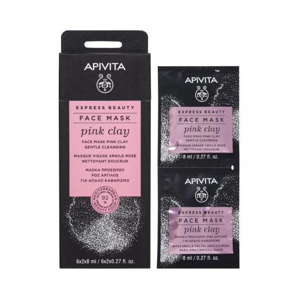 APIVITA EXPRESS BEAUTY Masque Visage Nettoyant Doux à l'Argile Rose
