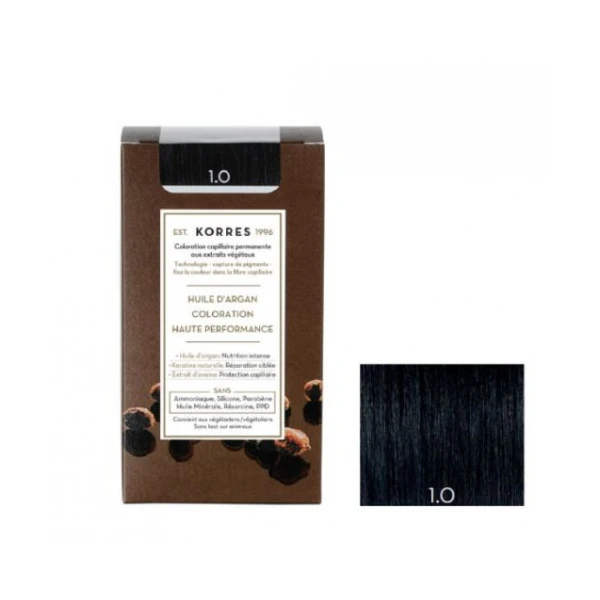KORRES Huile d'argan Coloration Permanente NOIR 1.0