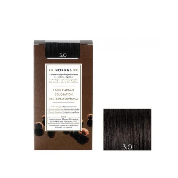 KORRES Huile d'argan Coloration Permanente CHÂTAIN FONCÉ 3.0