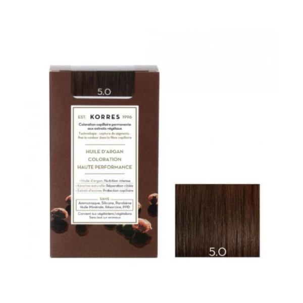KORRES Huile d'argan Coloration Permanente 5.0 Châtain Clair