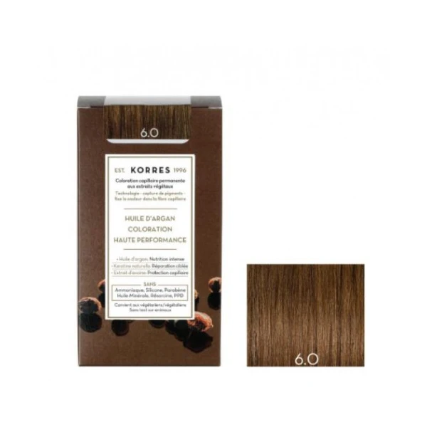 KORRES Huile d'argan Coloration Permanente BLOND FONCÉ 6.0