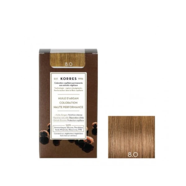 KORRES Huile d'argan Coloration Permanente BLOND CLAIR 8.0