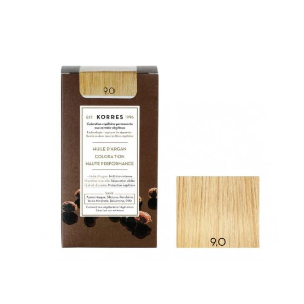 KORRES Huile d'argan Coloration Permanente BLOND TRÈS CLAIR 9.0