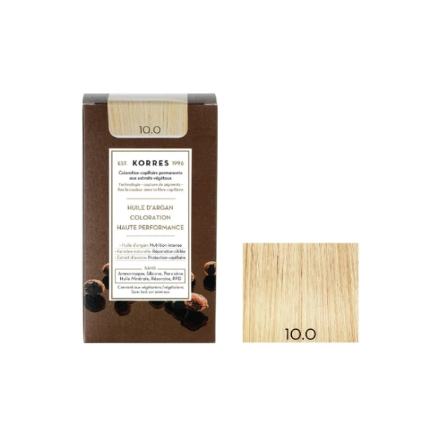 KORRES Huile d'argan Coloration Permanente BLOND PLATINE 10.0