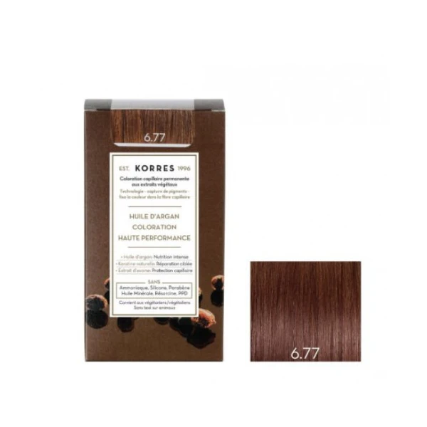 KORRES Huile d'argan Coloration Permanente BLOND FONCÉ MARRON INTENSE 6.77