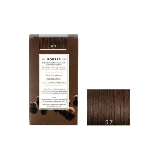 KORRES Huile d'argan Coloration Permanente CHÂTAIN CLAIR MARRON 5.7