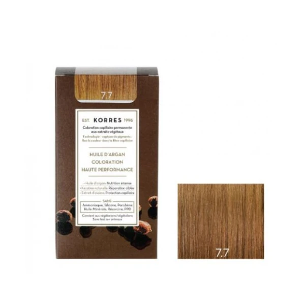 KORRES Huile d'argan Coloration Permanente MOKA 7.7