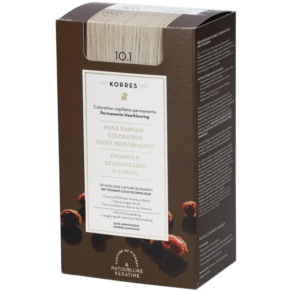 KORRES Huile d'argan Coloration Permanente BLOND PLATINE CENDRÉ 10.1
