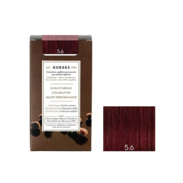 KORRES Huile d'argan Coloration Permanente CHÂTAIN CLAIR MAGENTA 5.6