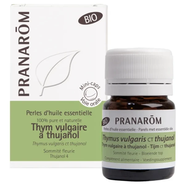 Perles d'Huiles Essentielle de Thym Vulgaire - Sommité Fleurie Bio - 60 Perles
