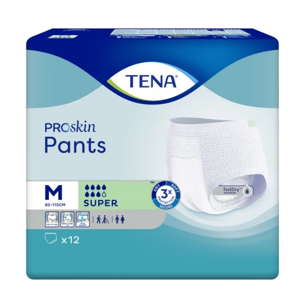 TENA PROSKIN PANTS SUPER Taille M - 12 Pants pour Incontinence