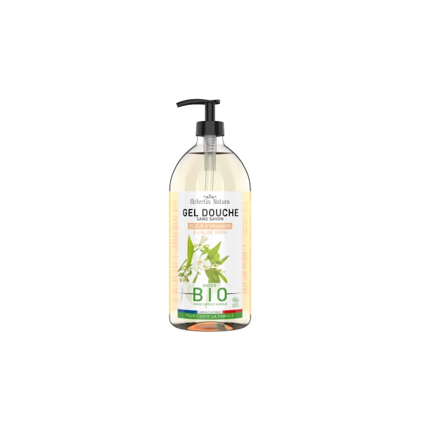 HELVETIA NATURA GEL DOUCHE ALOE VERA FLEUR D'ORANGER - 1L