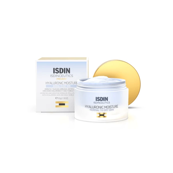 Isdin Hyaluronic Moisture Crème hydratante visage et anti-âge peaux normales à mixtes Prevent 50g