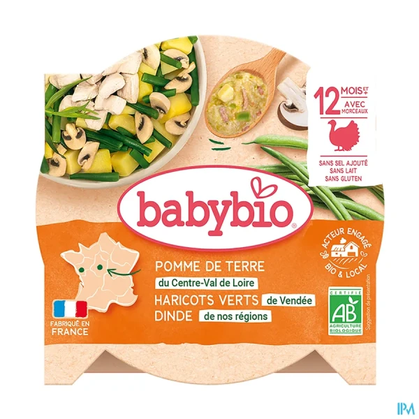 Babybio Assiette Mois P de Terre Haricot V Dind